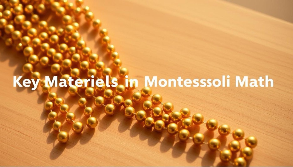 Golden beads are used for Montessori mth