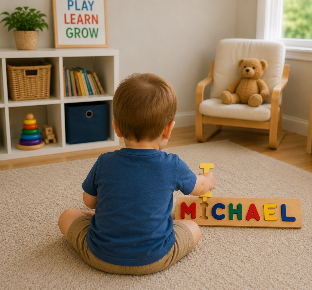 Personalized wooden name puzzle for toddlers