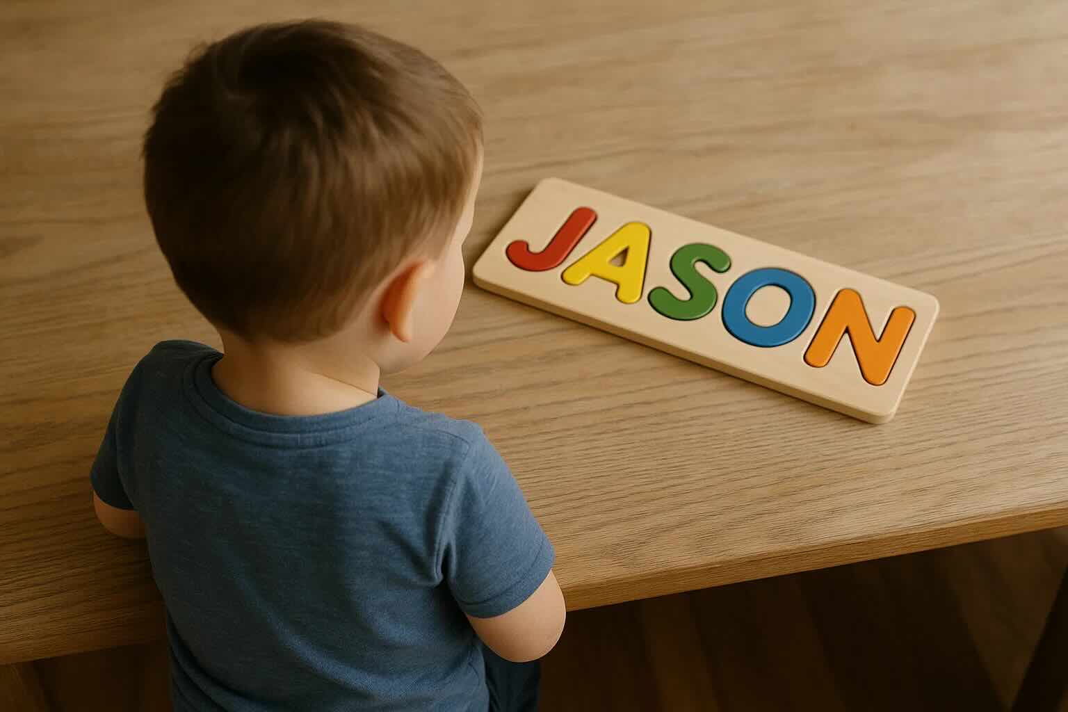 Name Puzzle spelling the name Jason in colorful alphabet