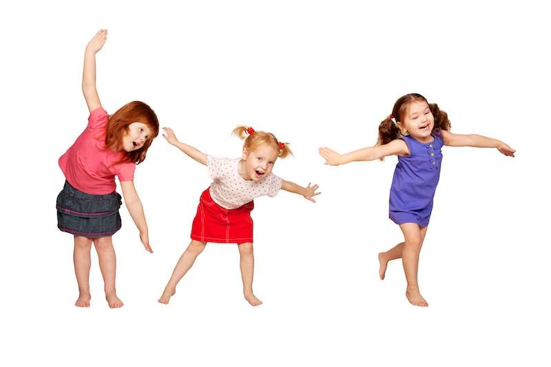 Toddlers doing Montessori dancing games