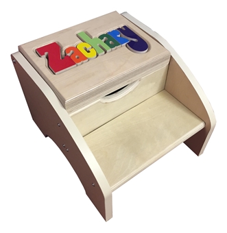 Two step personalized name puzzle stool