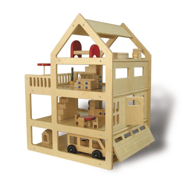 Montessori Inspired Wooden Dollhouse