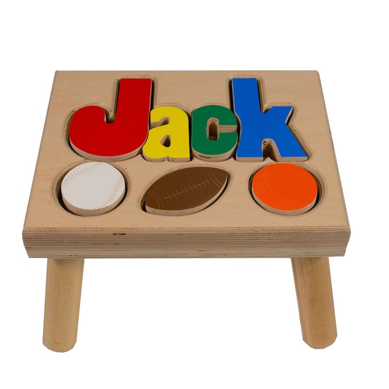 Step Stool Personalized with sports theme
