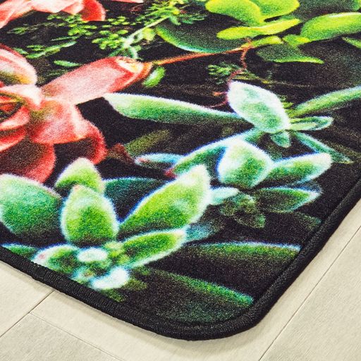 Relaxing on Succulent Garden Rug