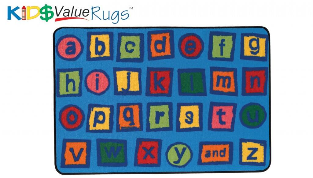 Close-up of Alphabet Blocks Classroom Rug