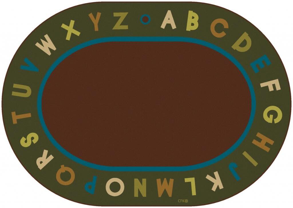 Alphabet Circletime Nature Oval Rug - Classroom Rug with Nature Design