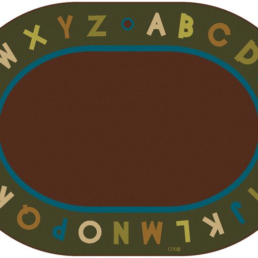 Soft and Durable Alphabet Circletime Nature Oval Rug for Learning Spaces