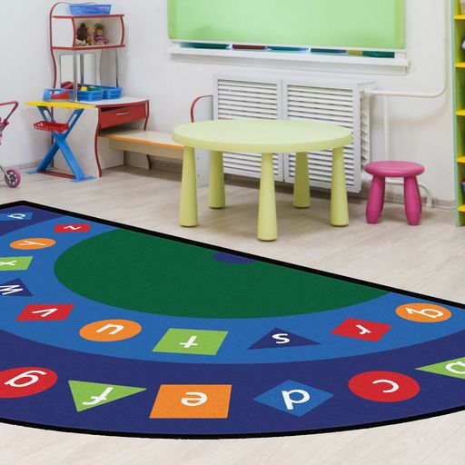 Durable Alpha Shapes Rug with KIDply Backing