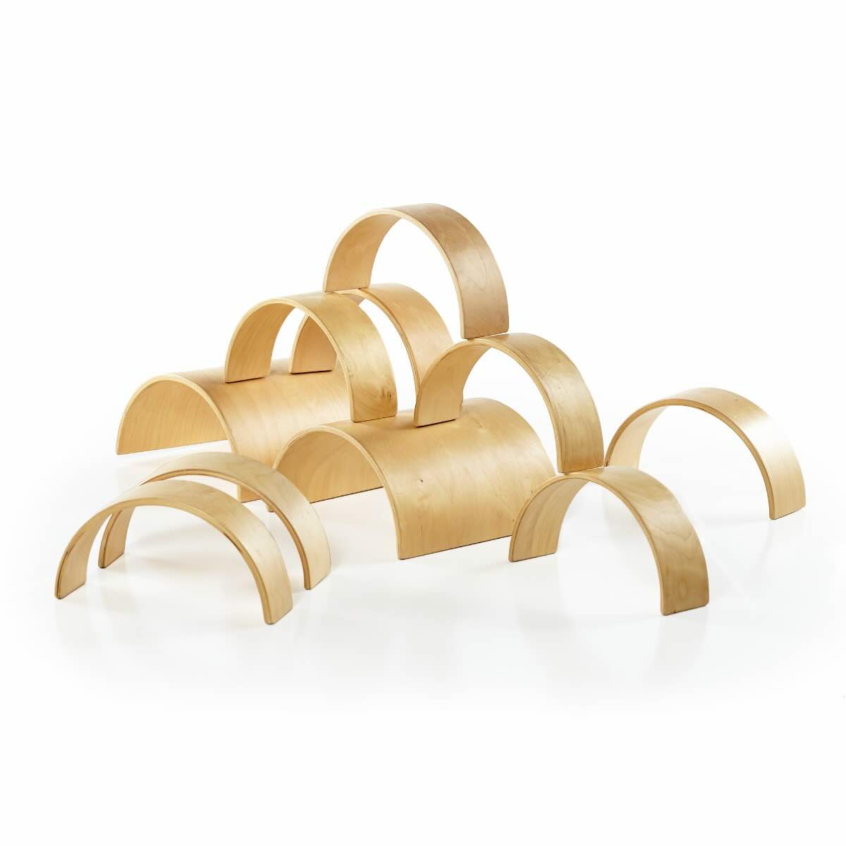 Guidecraft Arches and Tunnels - Curved Montessori wooden Block Set