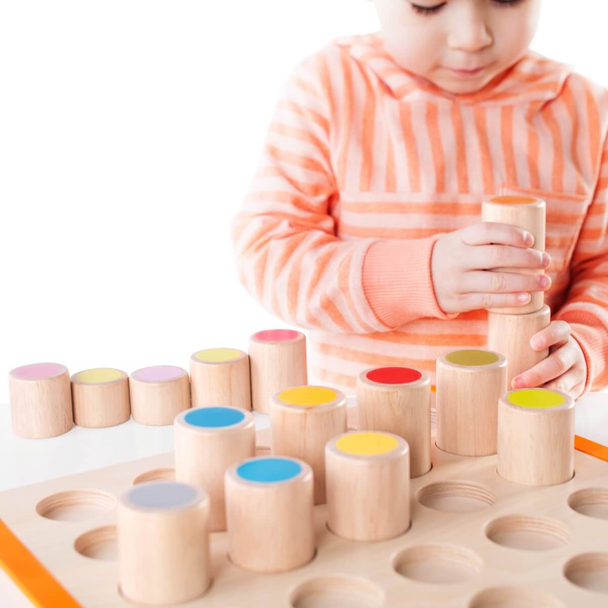 Colorful Wooden Montessori Cylinder Toy