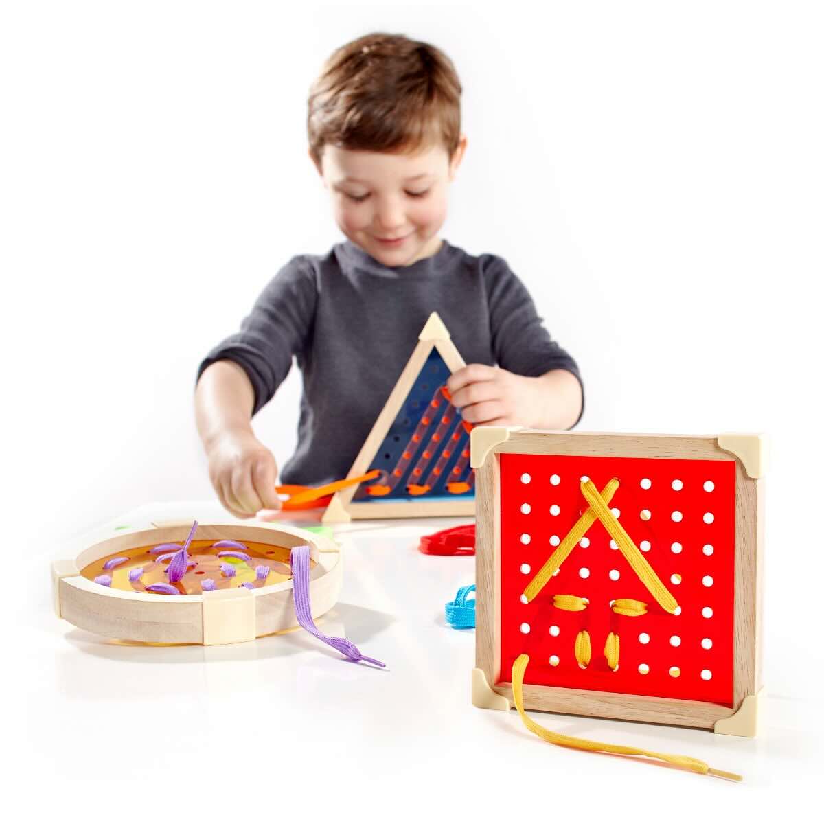 Guidecraft Geometric Lacing Set for Creative Play