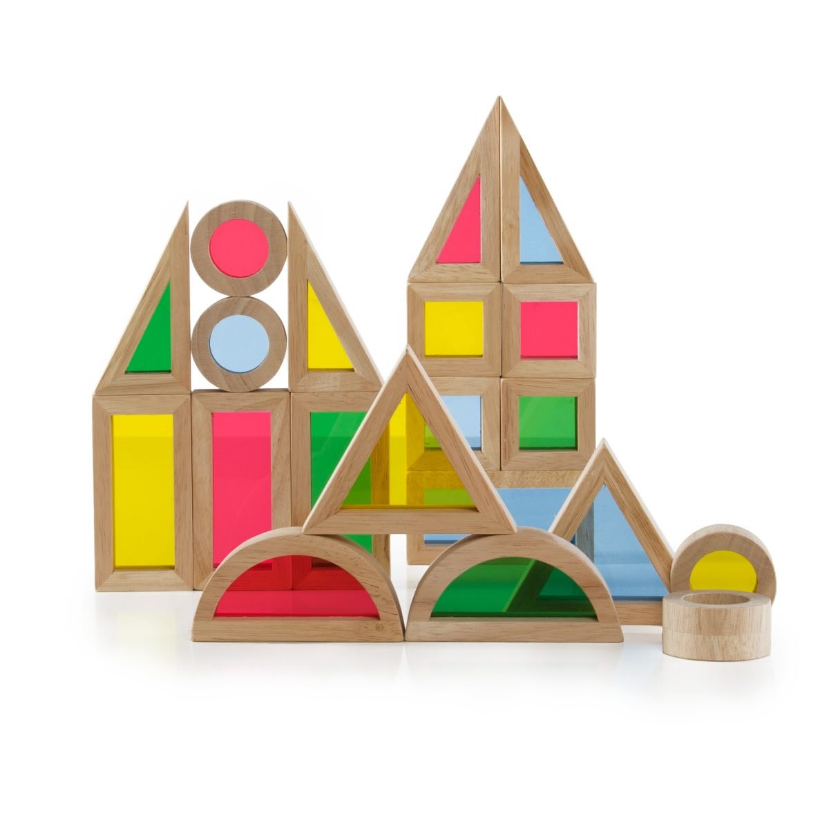 Guidecraft 40 Piece Jr. Rainbow Blocks Set