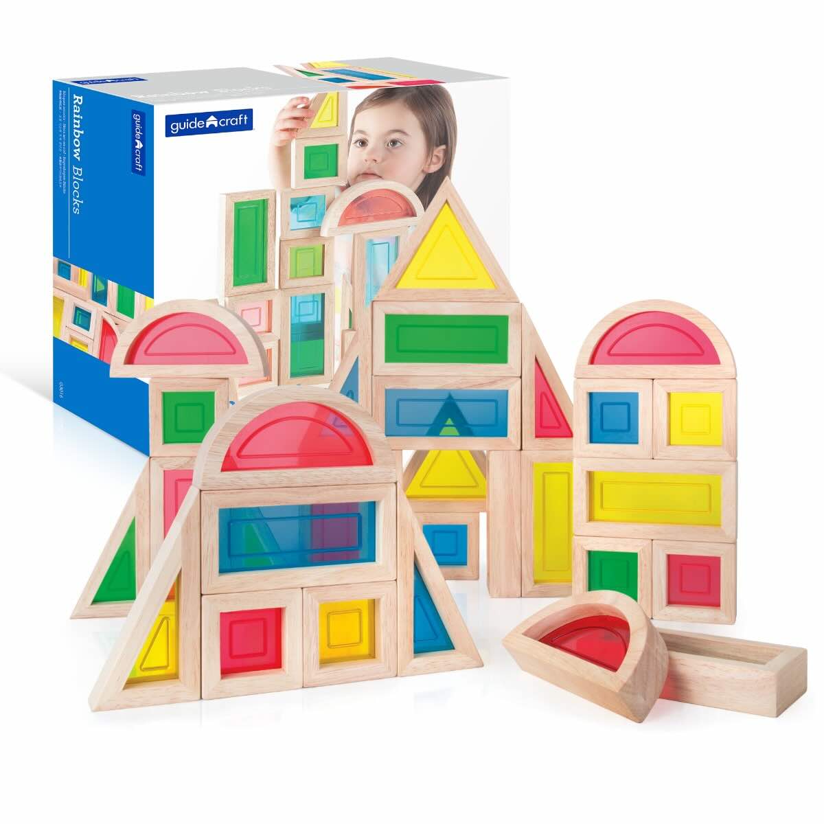 Colorful Wooden Rainbow Blocks for Kids