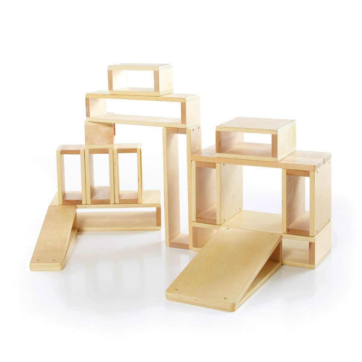 Guidecraft Hollow Wooden Blocks Set for Kids Montessori toy