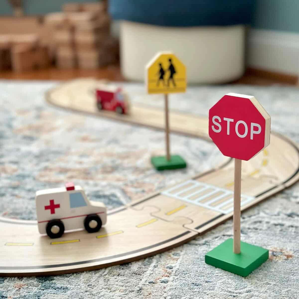 7 Piece Wooden Traffic Sign Set