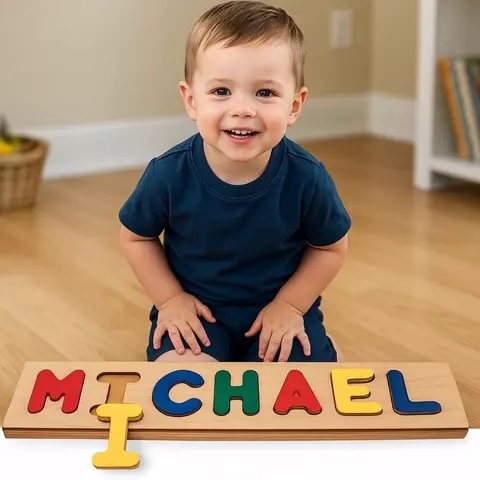 Personalized wooden name puzzles