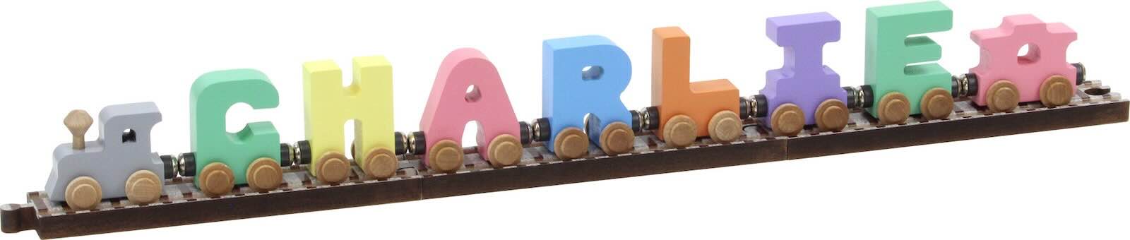 Personalized wooden name trains