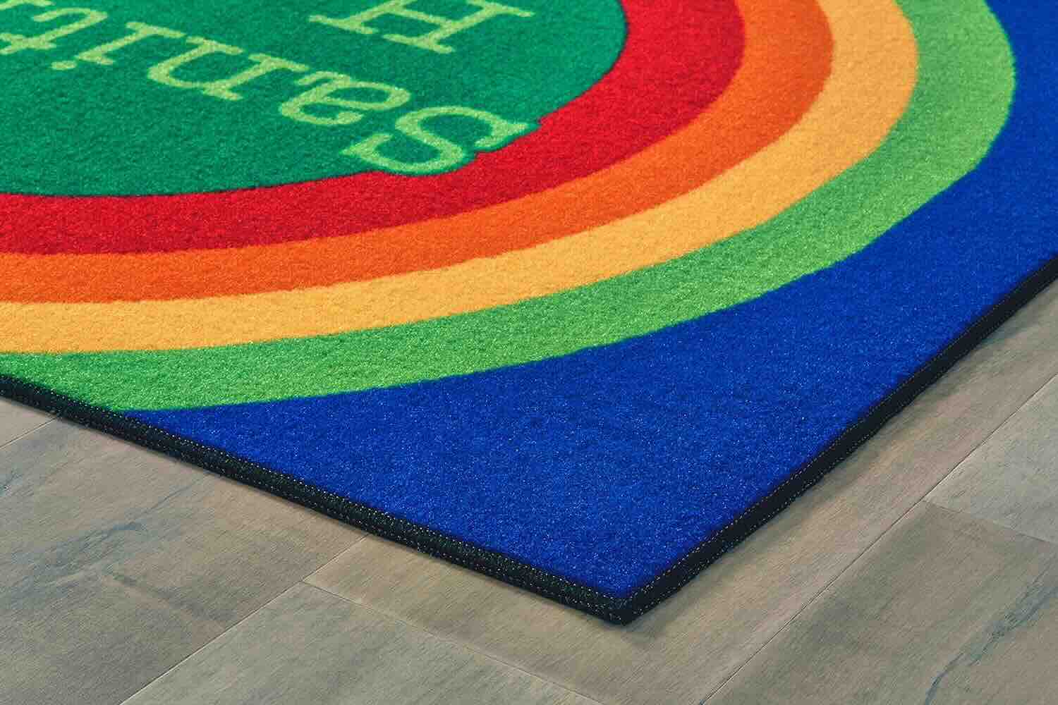 Rainbow Dot Sanitize Here Carpet in Use