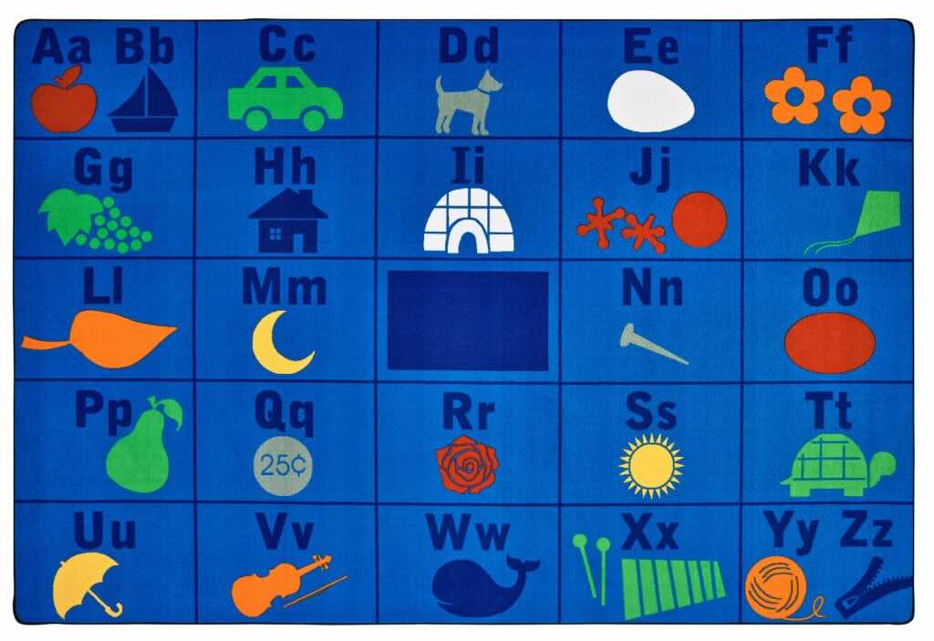 Letter learning rugs for classrooms and preschools