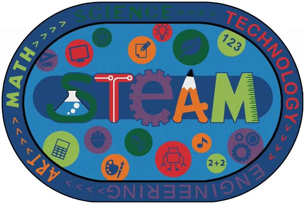 Oval Carpets for Kids STEAM Classroom Rug 