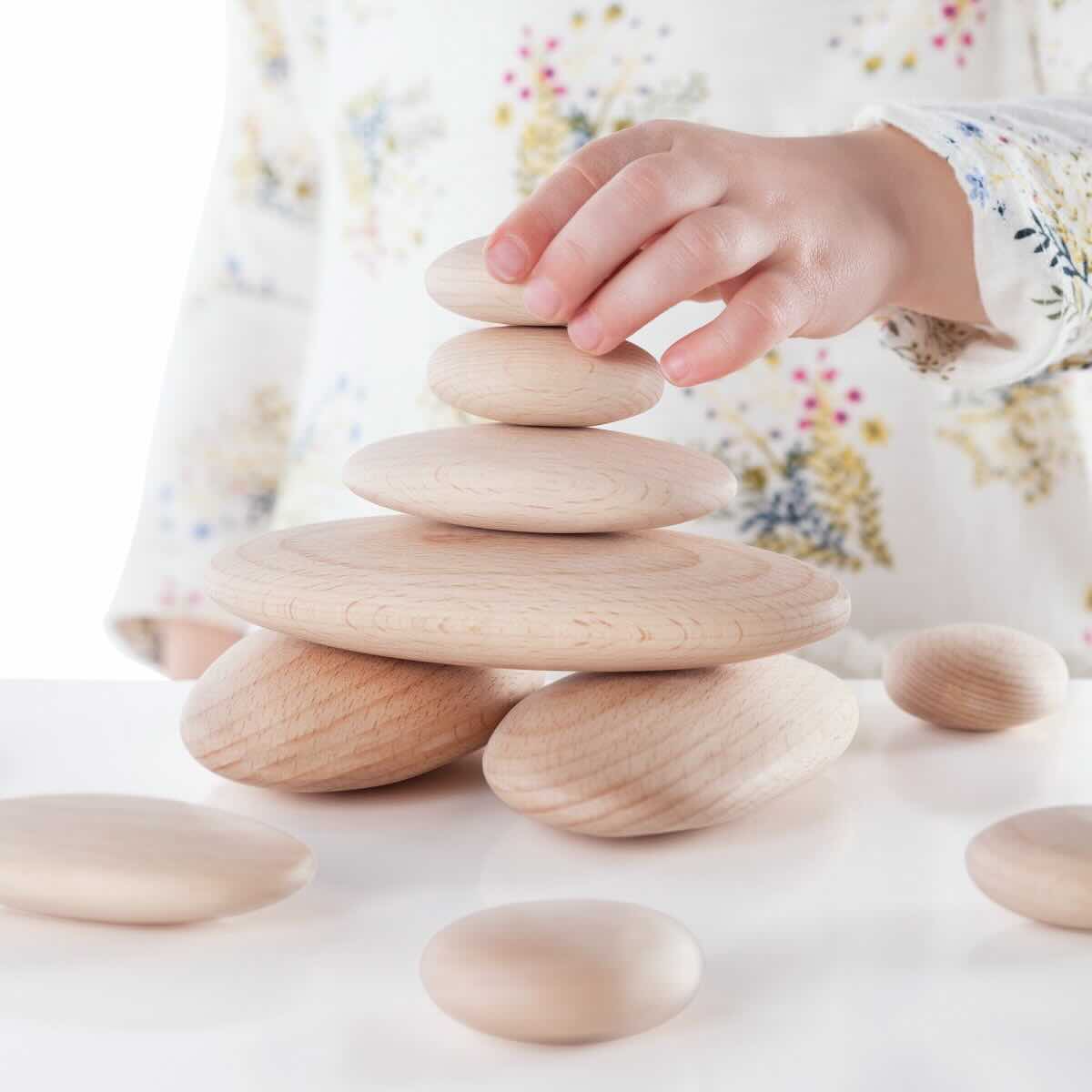 Guidecraft Wood Stackers River Stones - Natural Play