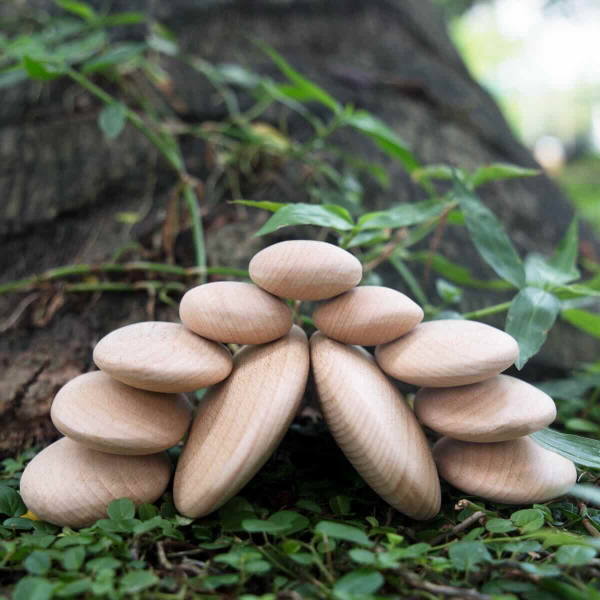 Wood Stackers River Stones - Educational Play