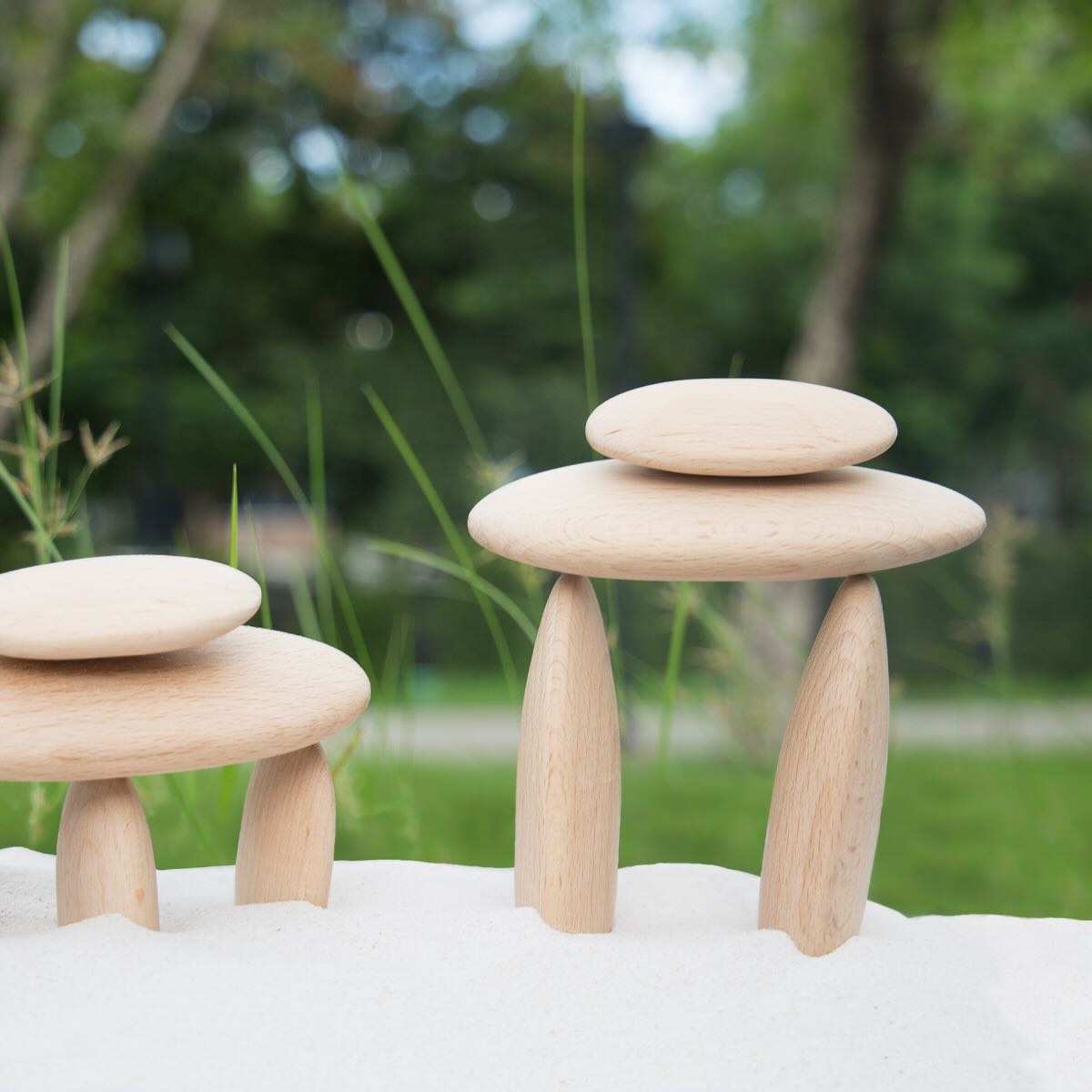 Natural Wooden River Stones for Creative Play