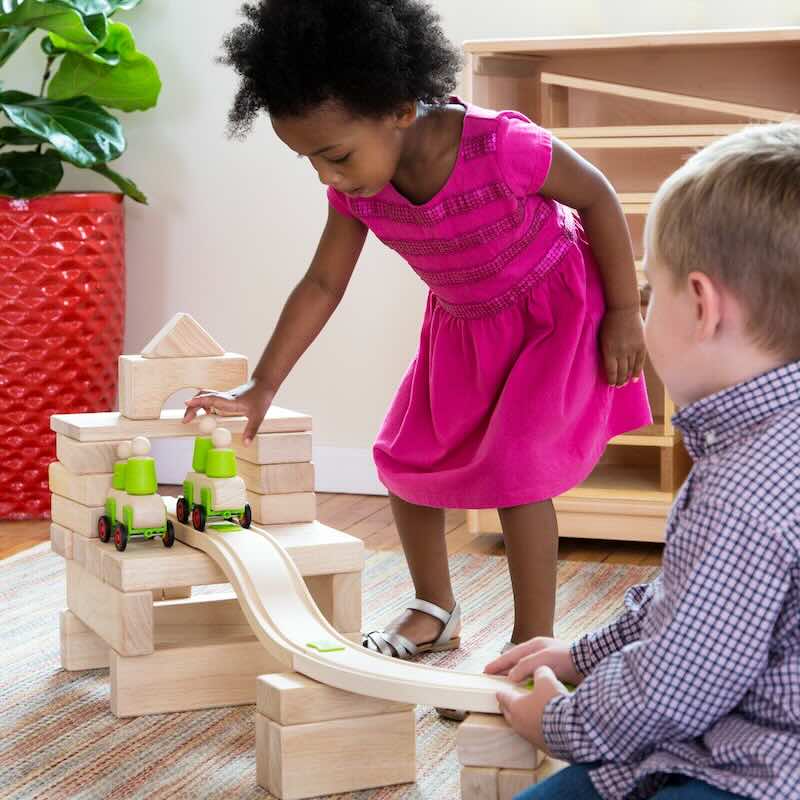 Montessori wooden building blocks for kids