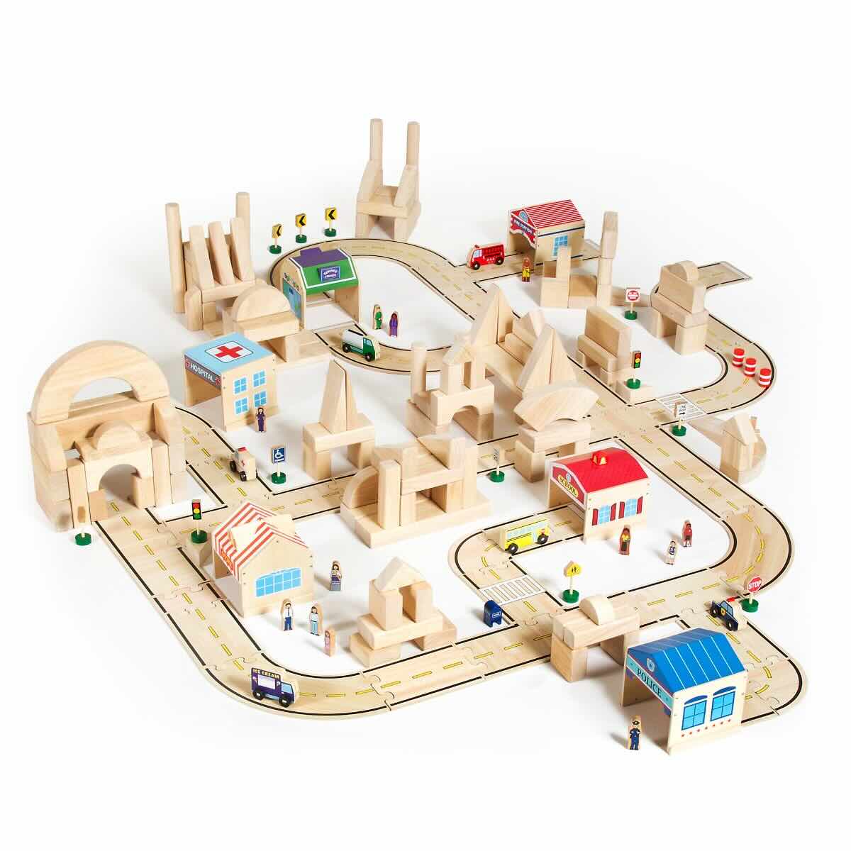 Guidecraft Community Buildings - Sturdy Designed Wooden Toy